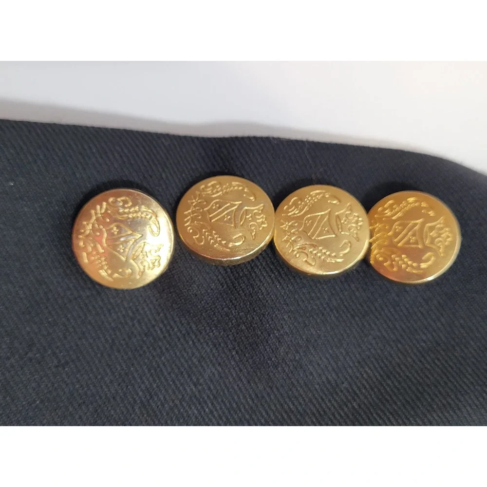 Jos. A. Bank Wool Blazer Mens 44R Signature Black Gold Crest Button Professional
